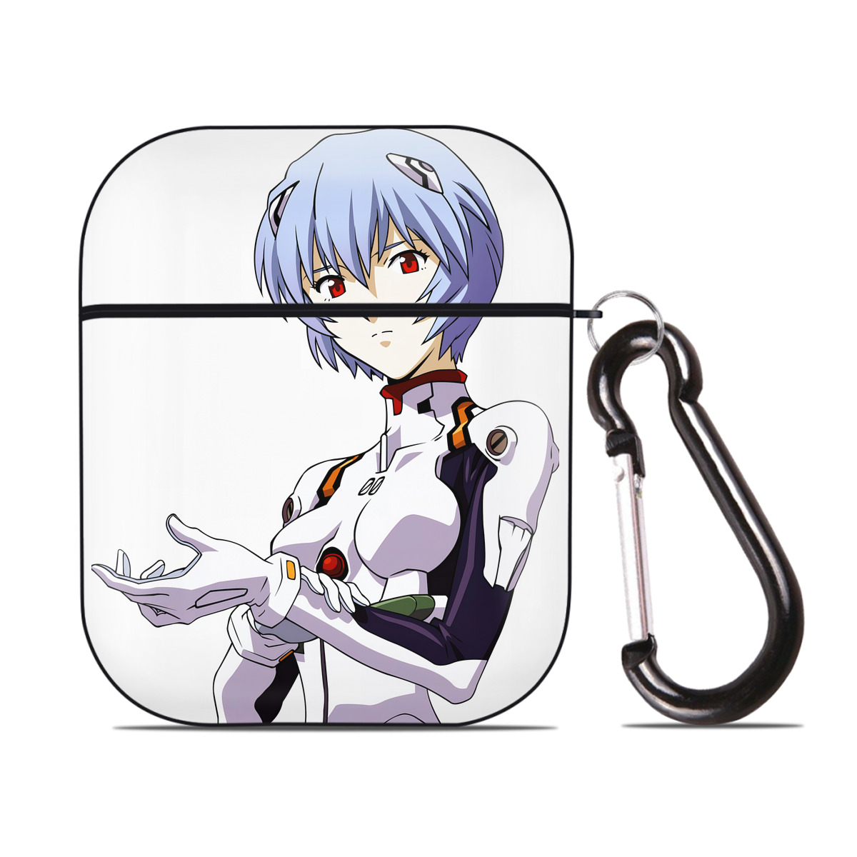 （画像用） EVA 新世紀エヴァンゲリオン AirPods 第2世代保護ケース ハードシェル ブラック 耐衝撃・防指紋・カラビナ付き