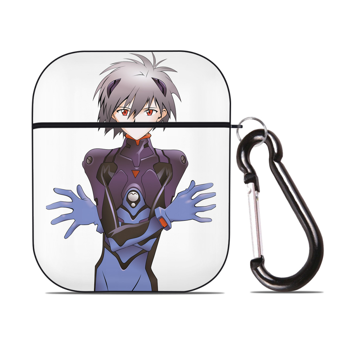 （画像用） EVA 新世紀エヴァンゲリオン AirPods 第2世代保護ケース ハードシェル ブラック 耐衝撃・防指紋・カラビナ付き