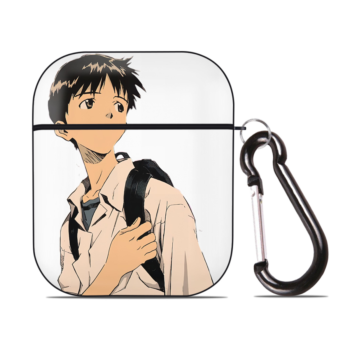 （画像用） EVA 新世紀エヴァンゲリオン AirPods 第2世代保護ケース ハードシェル ブラック 耐衝撃・防指紋・カラビナ付き