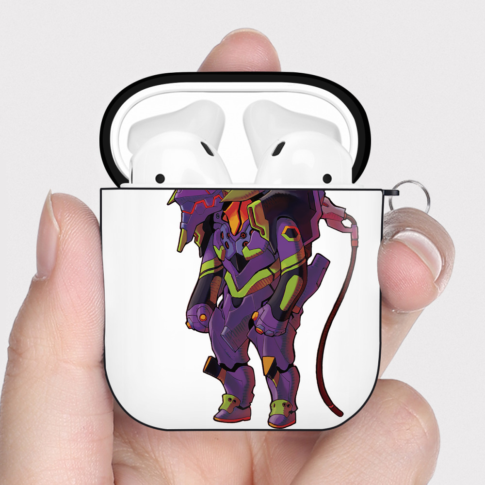 （画像用） EVA 新世紀エヴァンゲリオン AirPods 第2世代保護ケース ハードシェル ブラック 耐衝撃・防指紋・カラビナ付き
