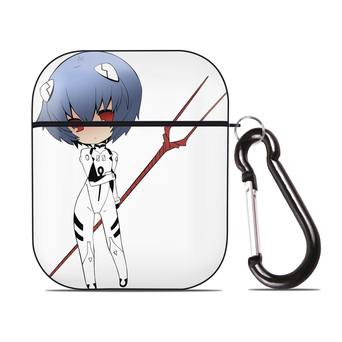 （画像用） EVA 新世紀エヴァンゲリオン AirPods 第2世代保護ケース ハードシェル ブラック 耐衝撃・防指紋・カラビナ付き