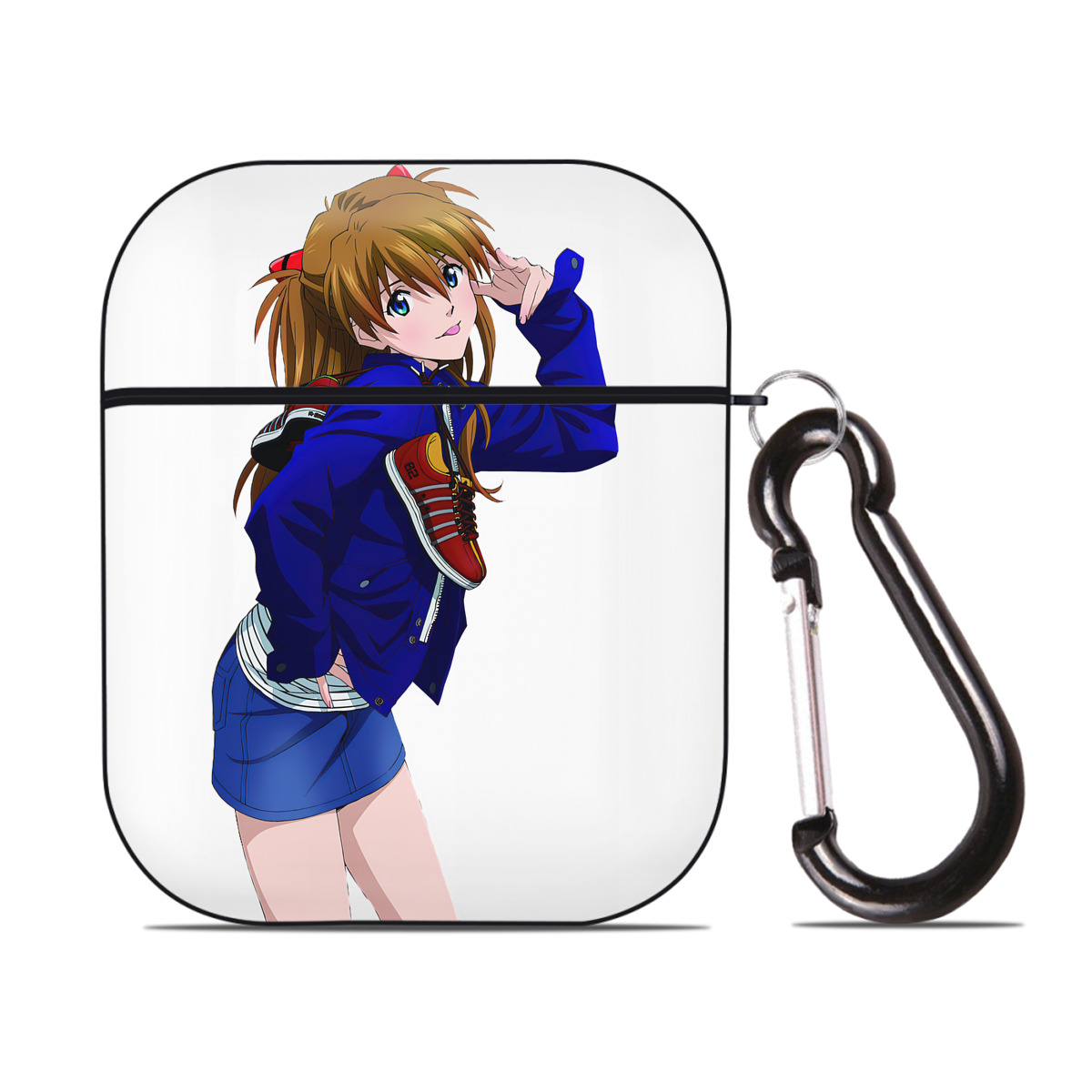 （画像用） EVA 新世紀エヴァンゲリオン AirPods 第2世代保護ケース ハードシェル ブラック 耐衝撃・防指紋・カラビナ付き