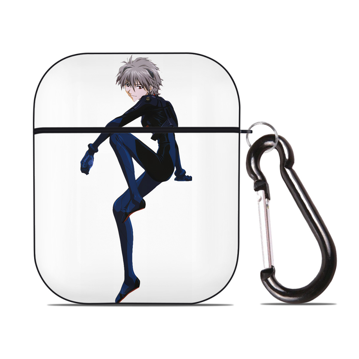 （画像用） EVA 新世紀エヴァンゲリオン AirPods 第2世代保護ケース ハードシェル ブラック 耐衝撃・防指紋・カラビナ付き