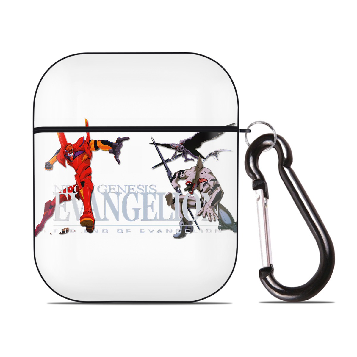 （画像用） EVA 新世紀エヴァンゲリオン AirPods 第2世代保護ケース ハードシェル ブラック 耐衝撃・防指紋・カラビナ付き