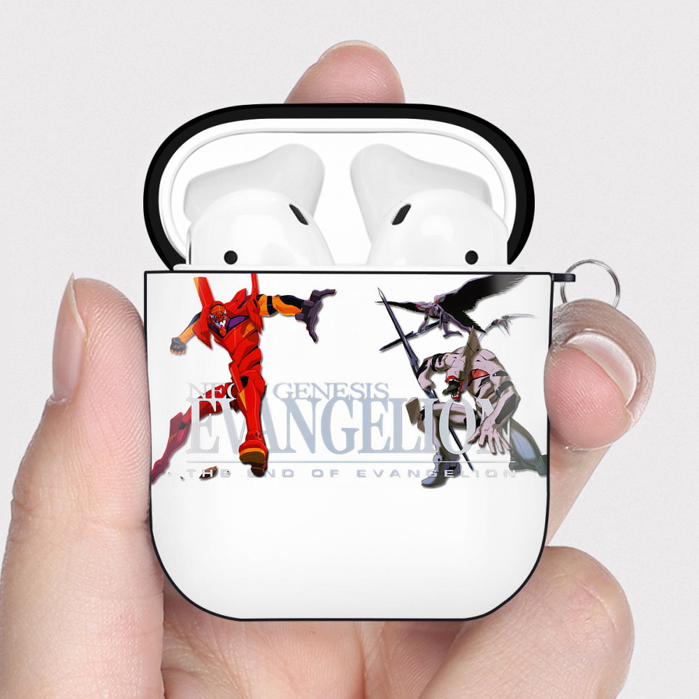 （画像用） EVA 新世紀エヴァンゲリオン AirPods 第2世代保護ケース ハードシェル ブラック 耐衝撃・防指紋・カラビナ付き