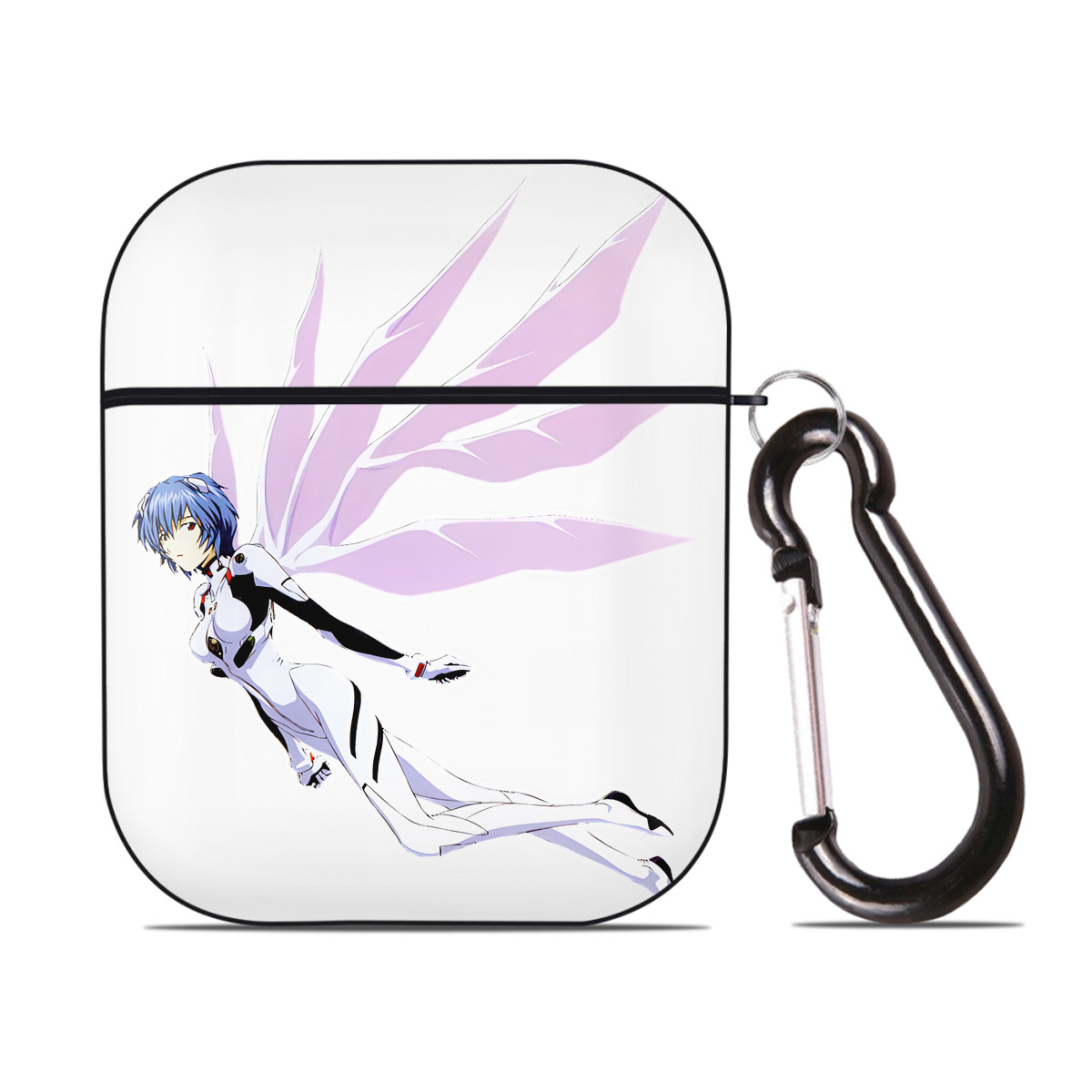 （画像用） EVA 新世紀エヴァンゲリオン AirPods 第2世代保護ケース ハードシェル ブラック 耐衝撃・防指紋・カラビナ付き