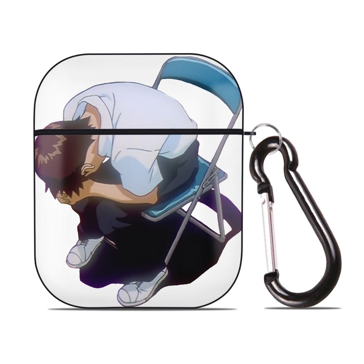 （画像用） EVA 新世紀エヴァンゲリオン AirPods 第2世代保護ケース ハードシェル ブラック 耐衝撃・防指紋・カラビナ付き
