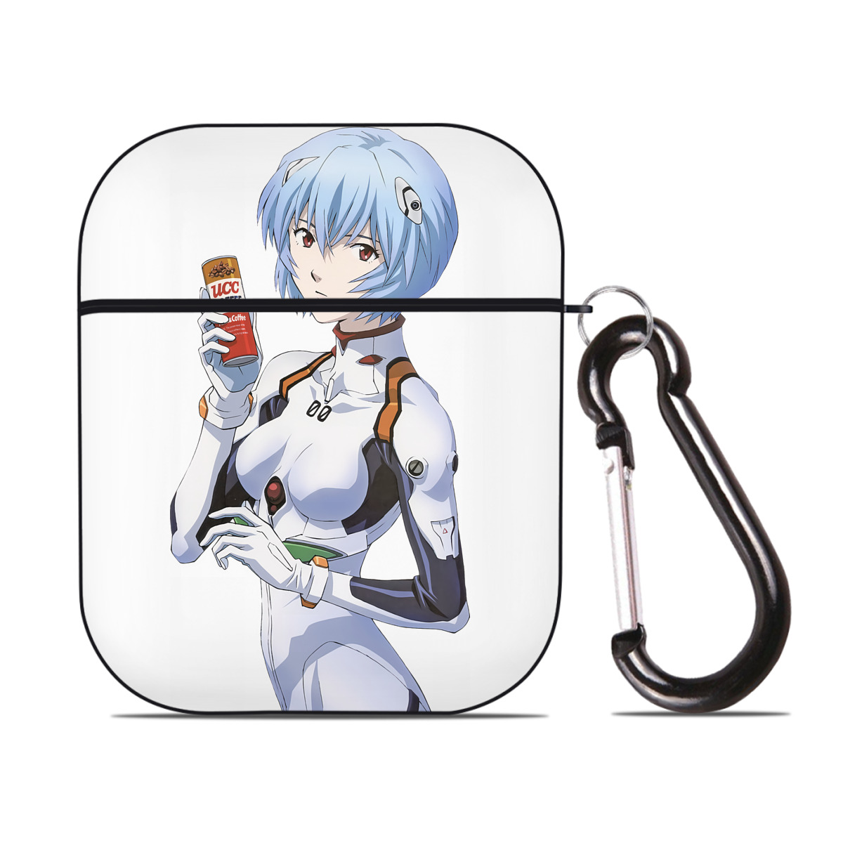 （画像用） EVA 新世紀エヴァンゲリオン AirPods 第2世代保護ケース ハードシェル ブラック 耐衝撃・防指紋・カラビナ付き
