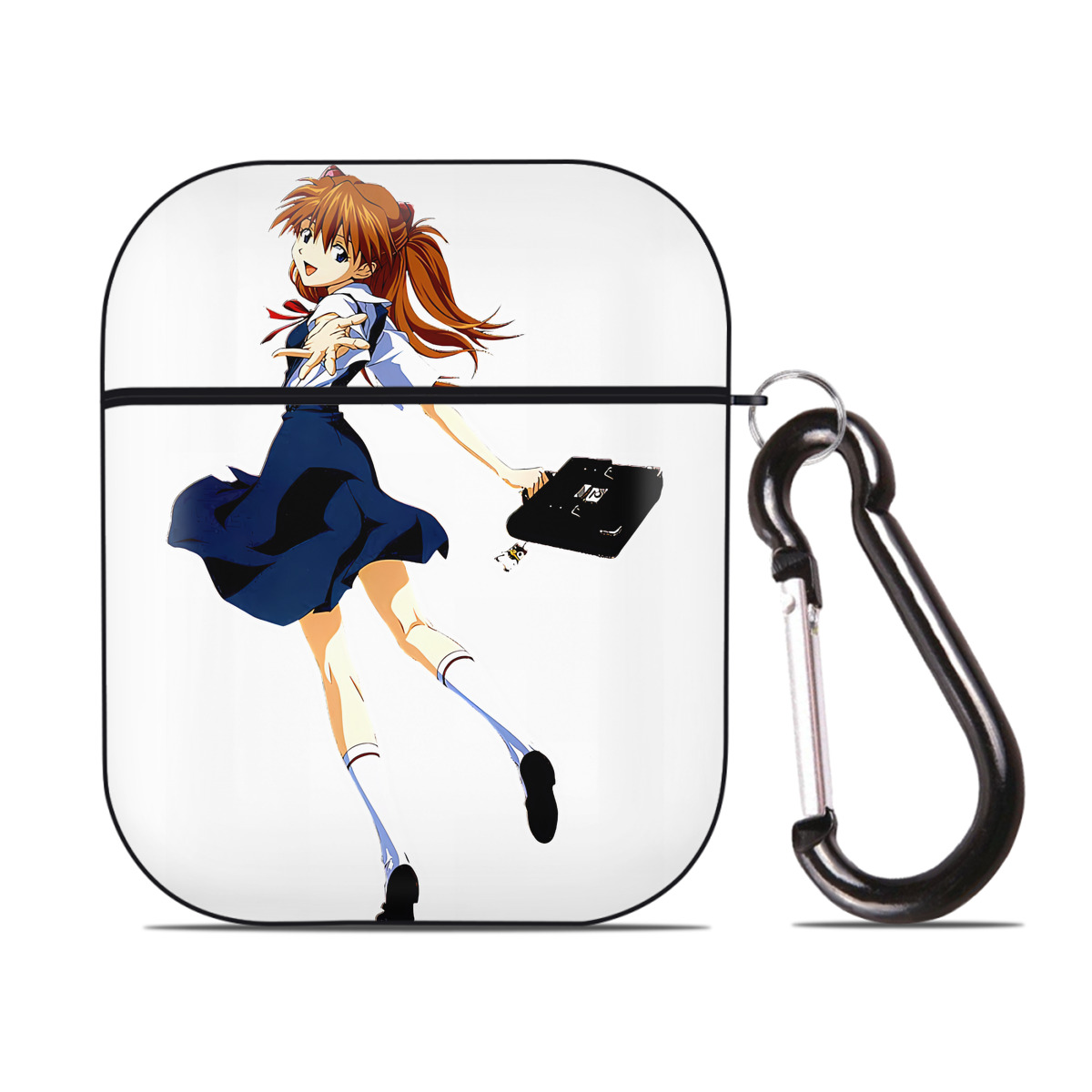（画像用） EVA 新世紀エヴァンゲリオン AirPods 第2世代保護ケース ハードシェル ブラック 耐衝撃・防指紋・カラビナ付き