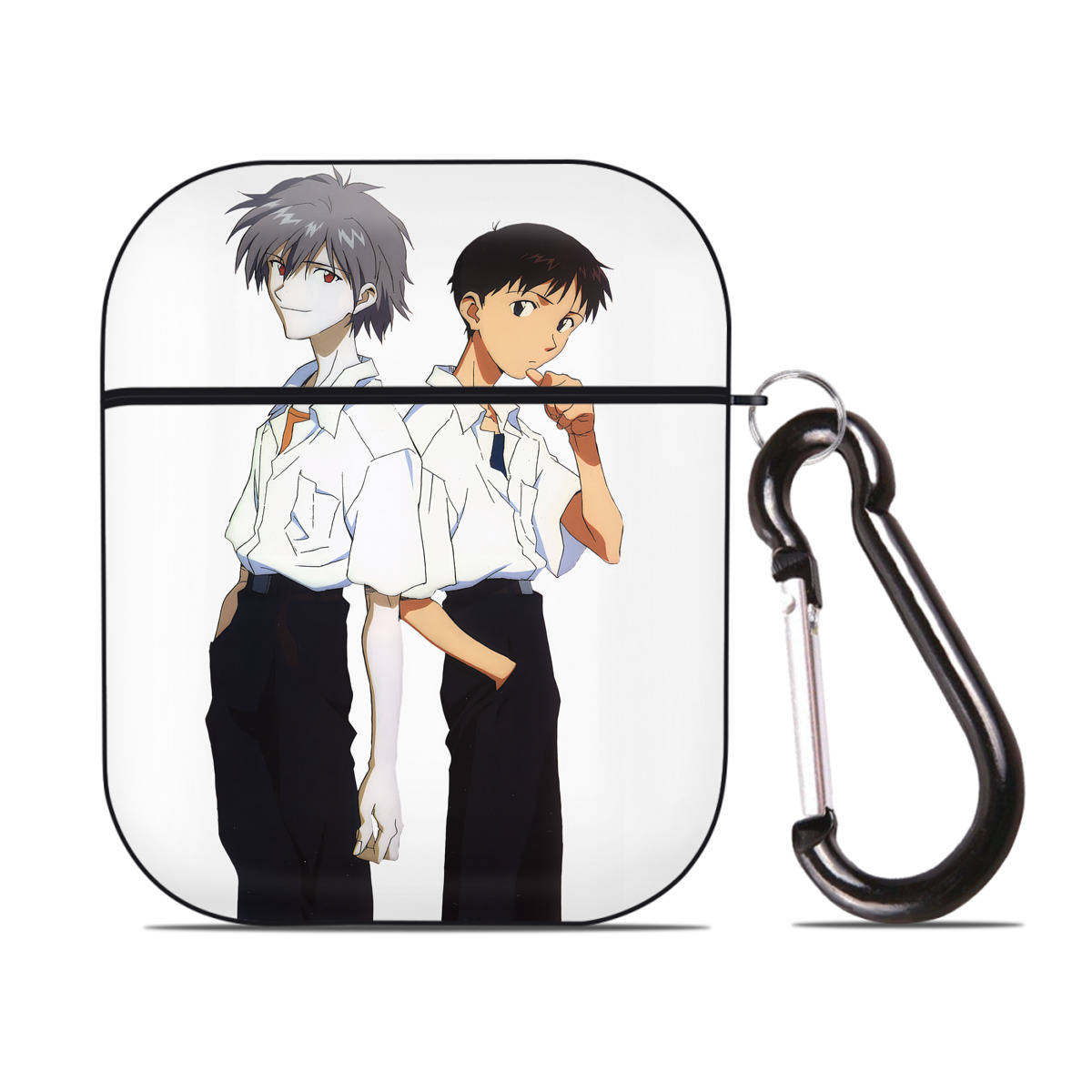 （画像用） EVA 新世紀エヴァンゲリオン AirPods 第2世代保護ケース ハードシェル ブラック 耐衝撃・防指紋・カラビナ付き