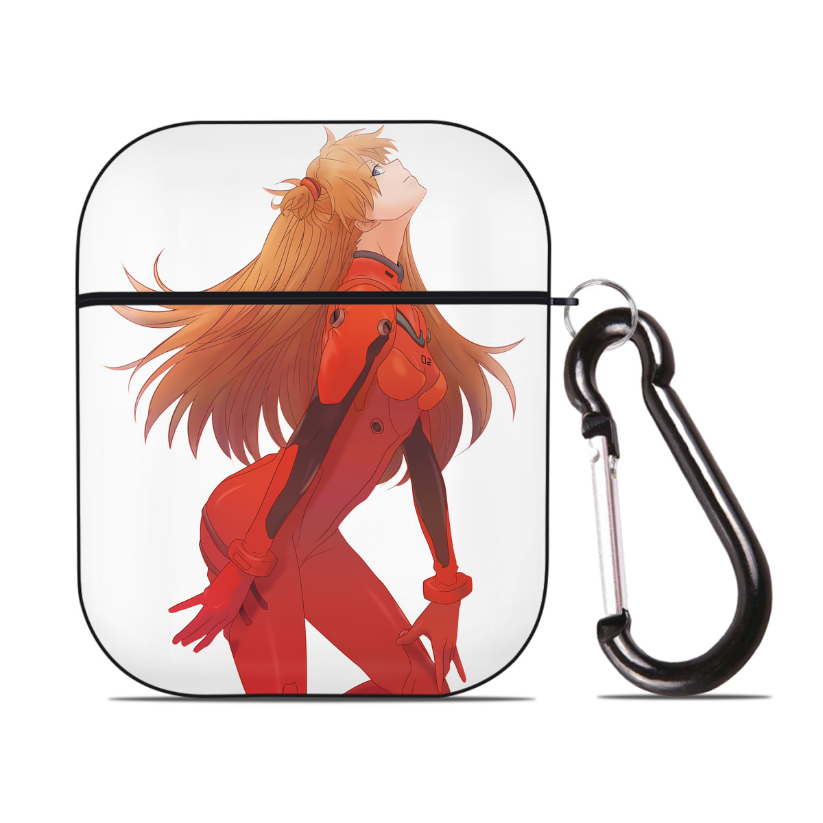 （画像用） EVA 新世紀エヴァンゲリオン AirPods 第2世代保護ケース ハードシェル ブラック 耐衝撃・防指紋・カラビナ付き