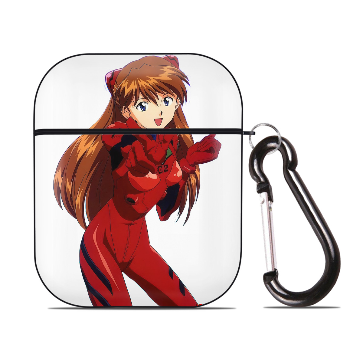 （画像用） EVA 新世紀エヴァンゲリオン AirPods 第2世代保護ケース ハードシェル ブラック 耐衝撃・防指紋・カラビナ付き