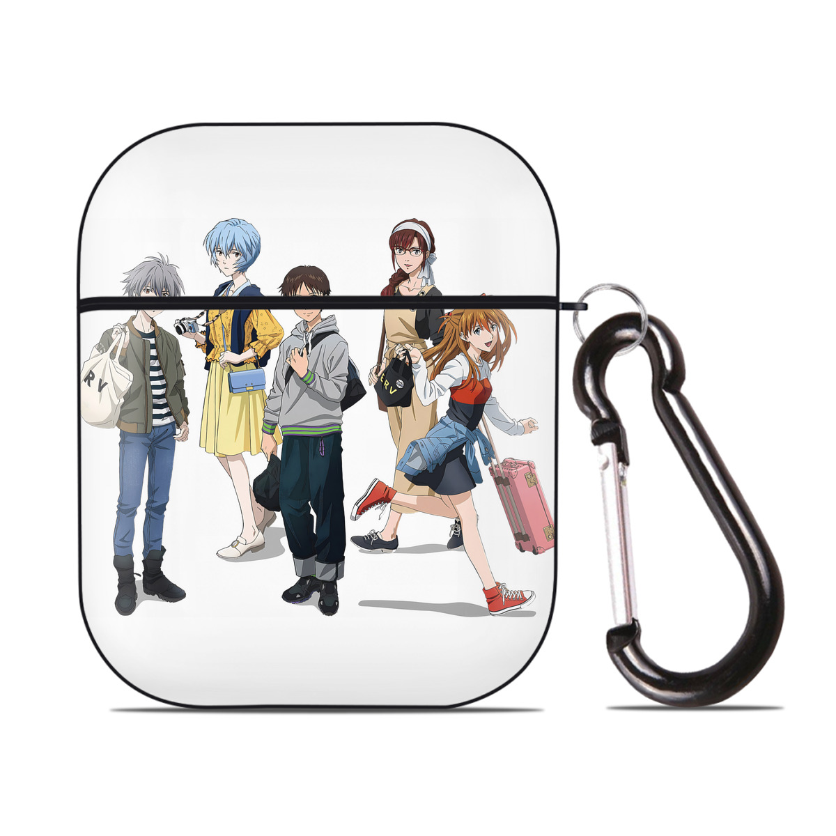（画像用） EVA 新世紀エヴァンゲリオン AirPods 第2世代保護ケース ハードシェル ブラック 耐衝撃・防指紋・カラビナ付き
