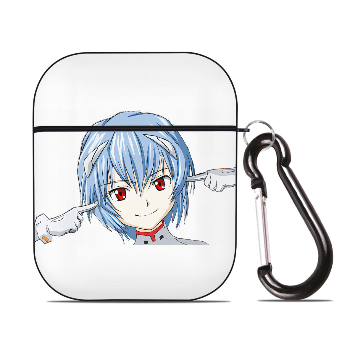（画像用） EVA 新世紀エヴァンゲリオン AirPods 第2世代保護ケース ハードシェル ブラック 耐衝撃・防指紋・カラビナ付き