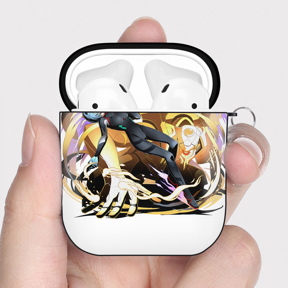 （画像用） EVA 新世紀エヴァンゲリオン AirPods 第2世代保護ケース ハードシェル ブラック 耐衝撃・防指紋・カラビナ付き