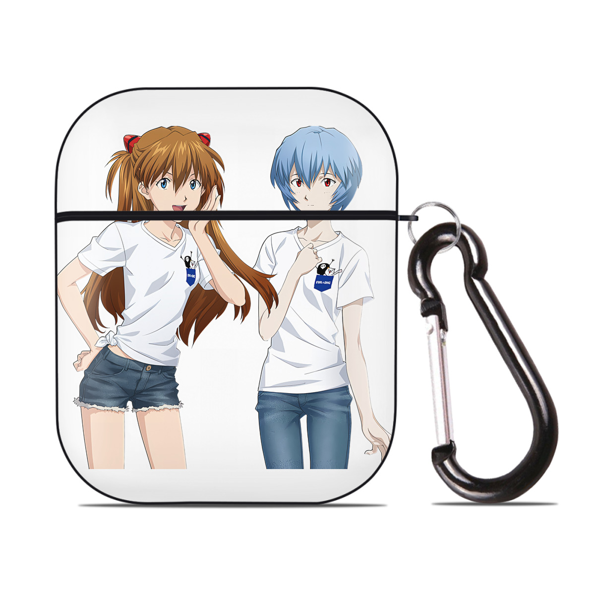 （画像用） EVA 新世紀エヴァンゲリオン AirPods 第2世代保護ケース ハードシェル ブラック 耐衝撃・防指紋・カラビナ付き