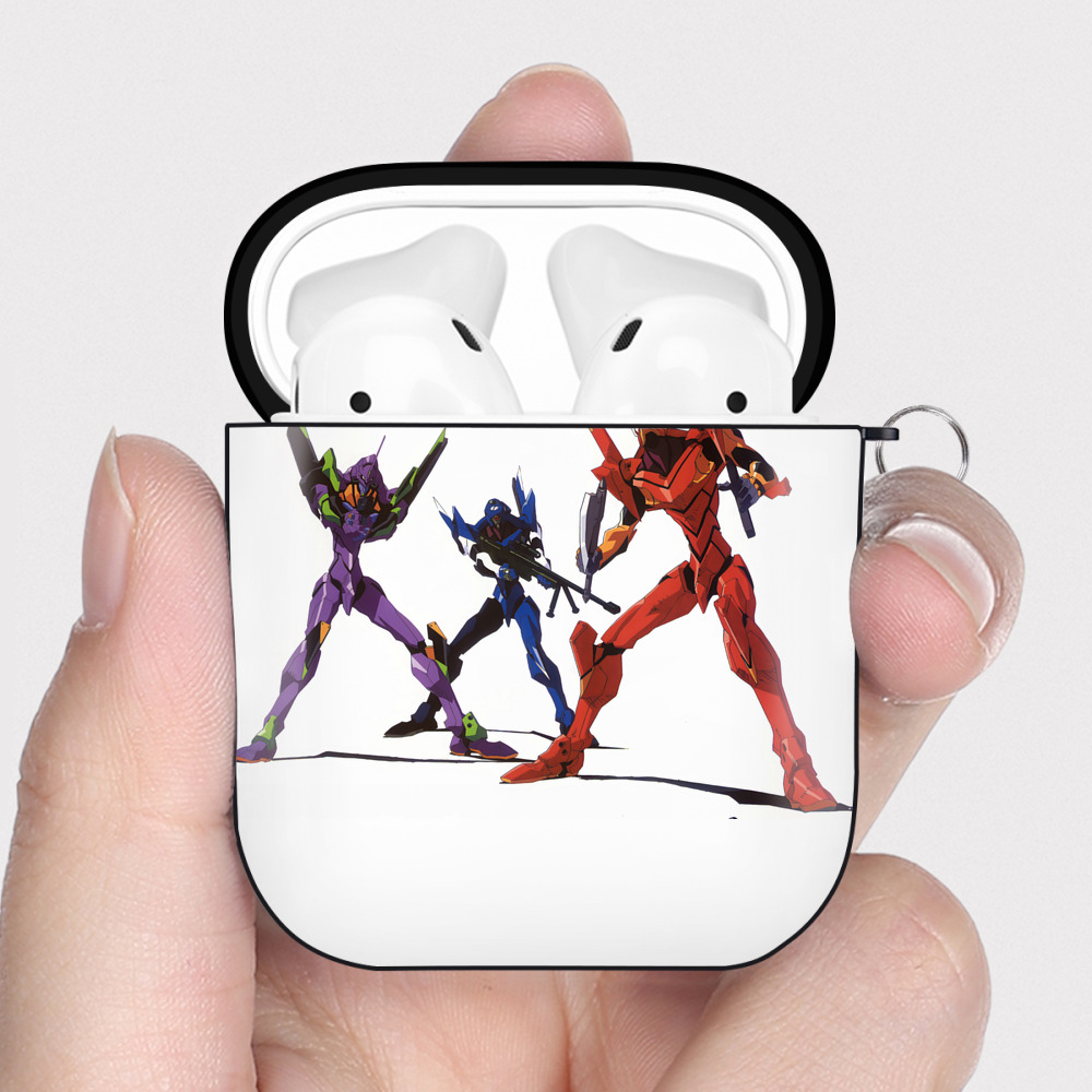 （画像用） EVA 新世紀エヴァンゲリオン AirPods 第2世代保護ケース ハードシェル ブラック 耐衝撃・防指紋・カラビナ付き