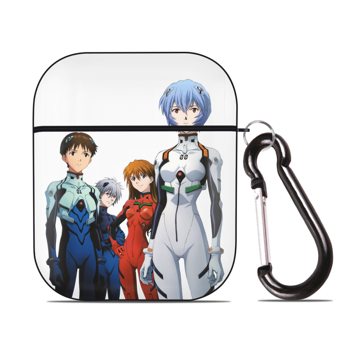 （画像用） EVA 新世紀エヴァンゲリオン AirPods 第2世代保護ケース ハードシェル ブラック 耐衝撃・防指紋・カラビナ付き
