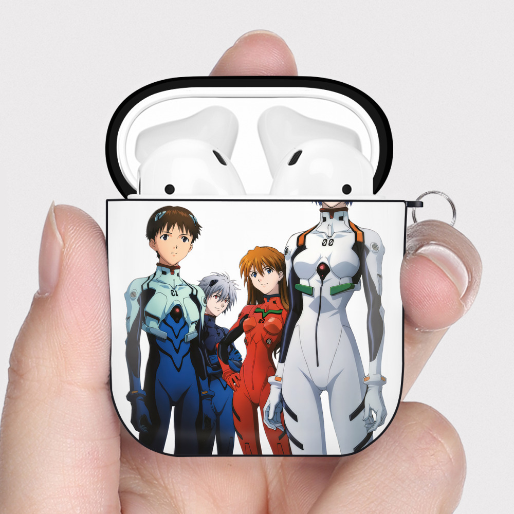 （画像用） EVA 新世紀エヴァンゲリオン AirPods 第2世代保護ケース ハードシェル ブラック 耐衝撃・防指紋・カラビナ付き