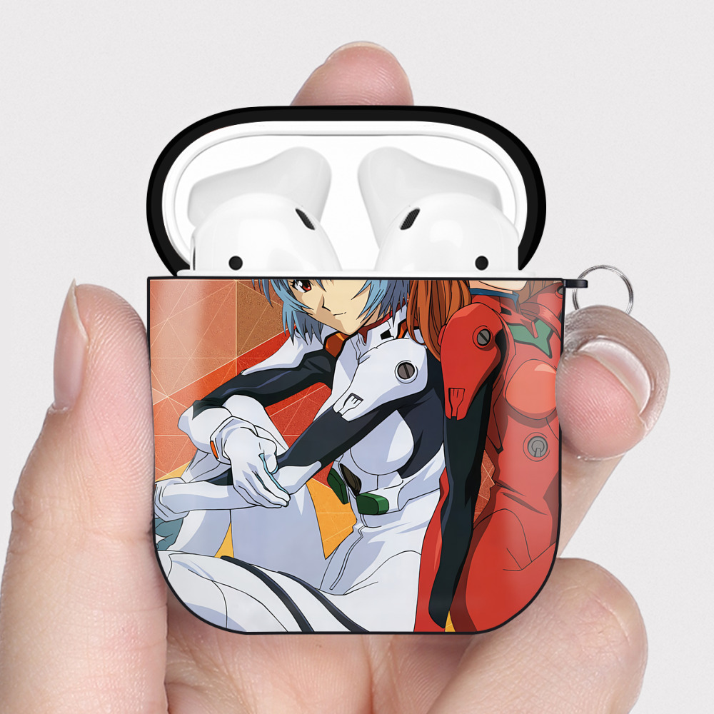 （画像用） EVA 新世紀エヴァンゲリオン AirPods 第2世代保護ケース ハードシェル ブラック 耐衝撃・防指紋・カラビナ付き