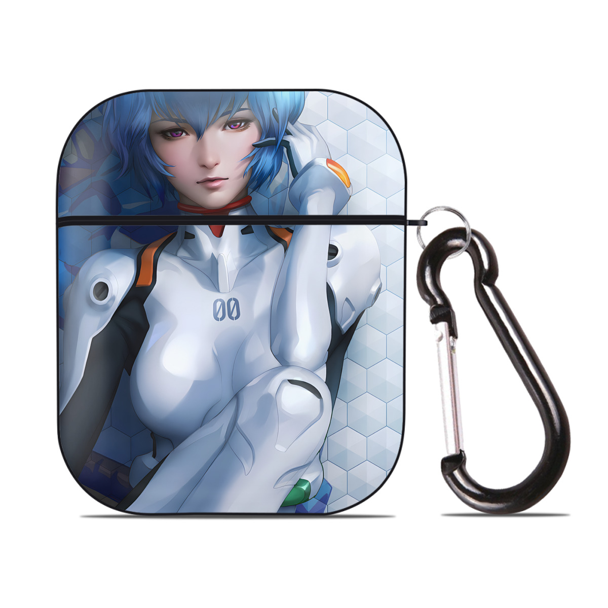 （画像用） EVA 新世紀エヴァンゲリオン AirPods 第2世代保護ケース ハードシェル ブラック 耐衝撃・防指紋・カラビナ付き