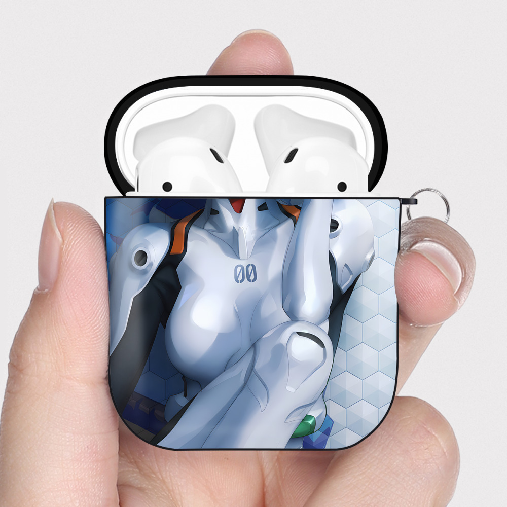 （画像用） EVA 新世紀エヴァンゲリオン AirPods 第2世代保護ケース ハードシェル ブラック 耐衝撃・防指紋・カラビナ付き