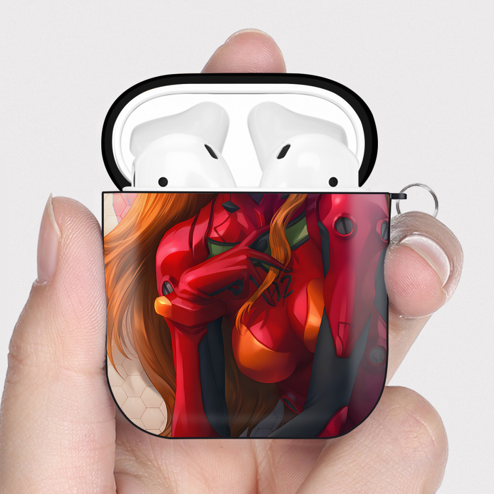 （画像用） EVA 新世紀エヴァンゲリオン AirPods 第2世代保護ケース ハードシェル ブラック 耐衝撃・防指紋・カラビナ付き