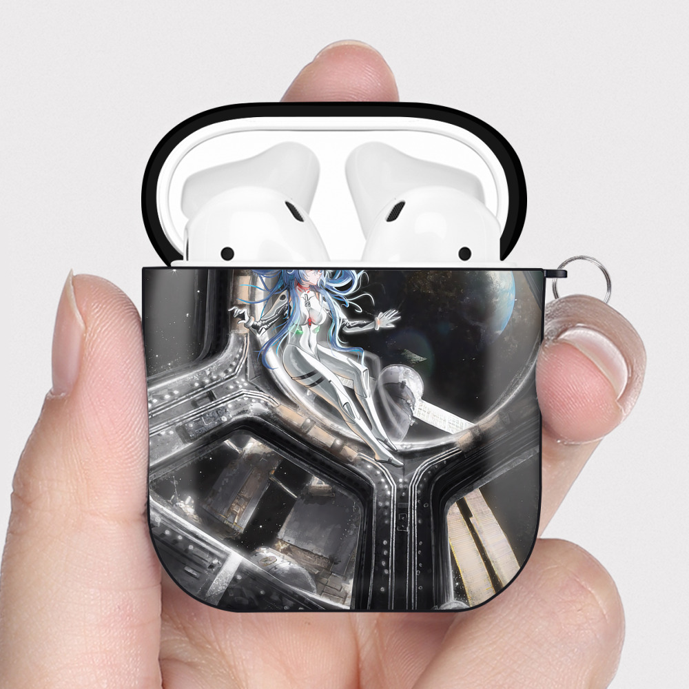 （画像用） EVA 新世紀エヴァンゲリオン AirPods 第2世代保護ケース ハードシェル ブラック 耐衝撃・防指紋・カラビナ付き
