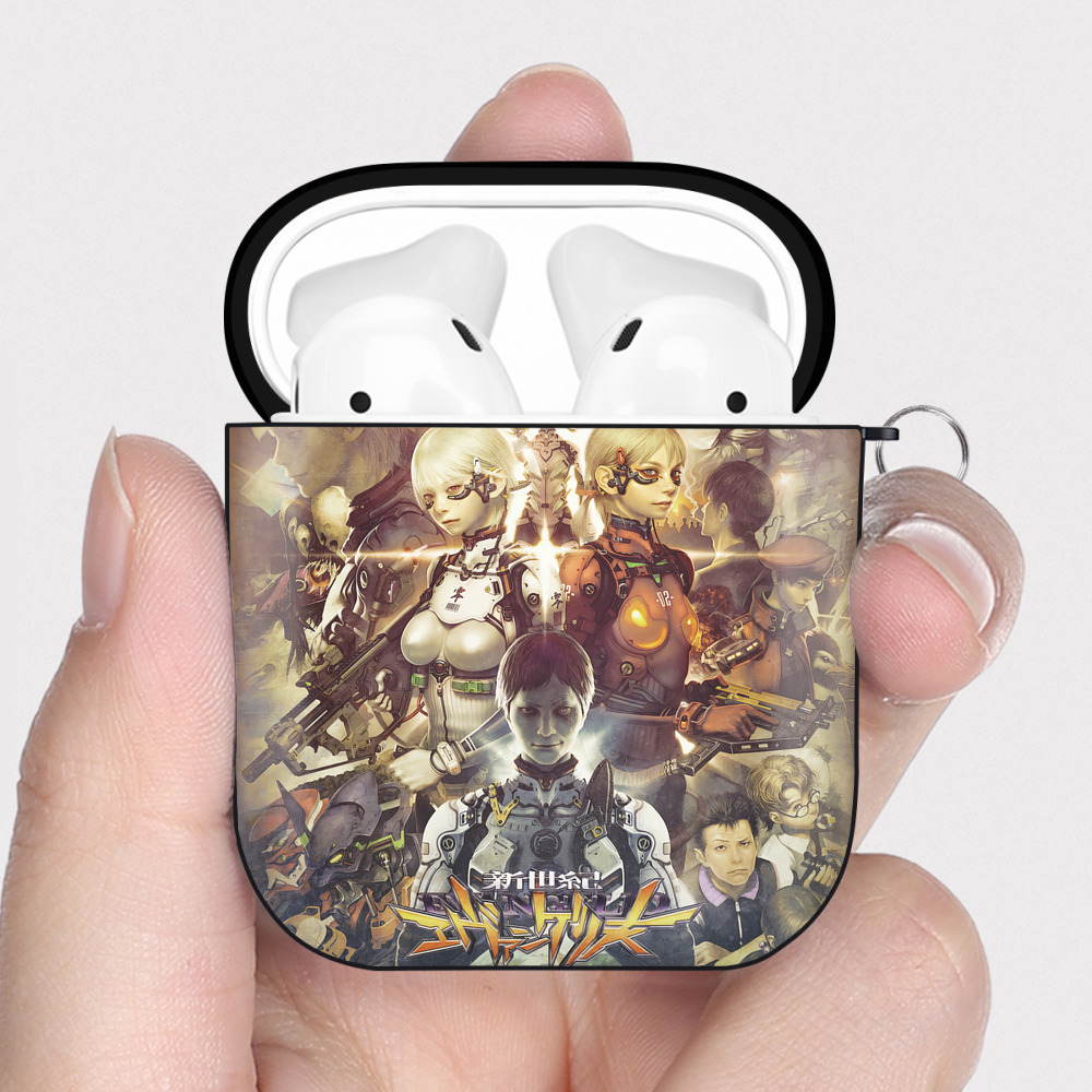 （画像用） EVA 新世紀エヴァンゲリオン AirPods 第2世代保護ケース ハードシェル ブラック 耐衝撃・防指紋・カラビナ付き