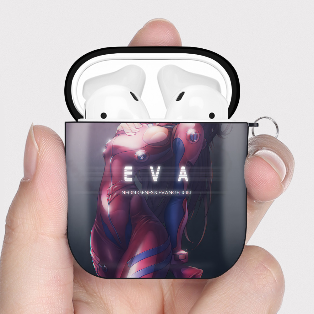 （画像用） EVA 新世紀エヴァンゲリオン AirPods 第2世代保護ケース ハードシェル ブラック 耐衝撃・防指紋・カラビナ付き
