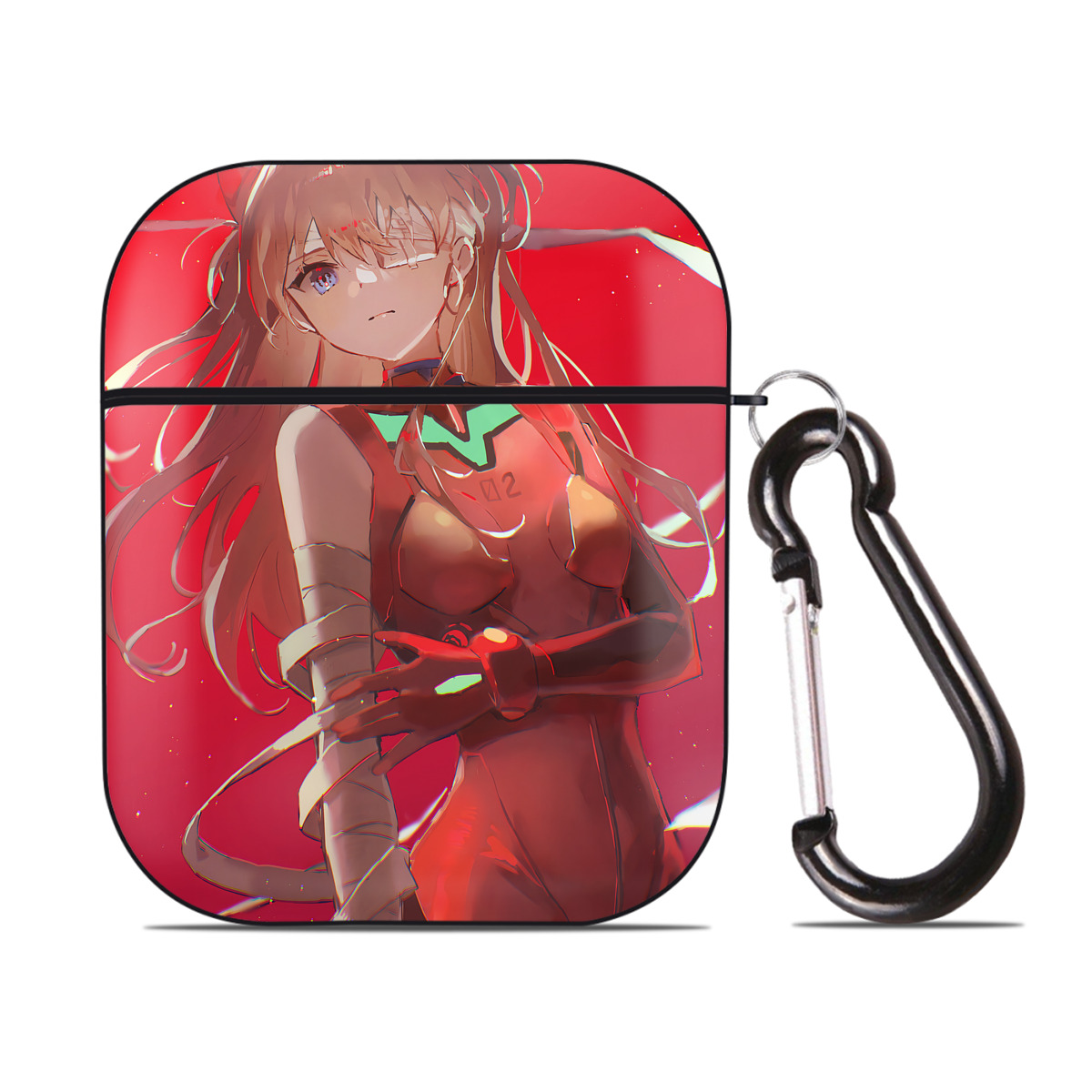 （画像用） EVA 新世紀エヴァンゲリオン AirPods 第2世代保護ケース ハードシェル ブラック 耐衝撃・防指紋・カラビナ付き