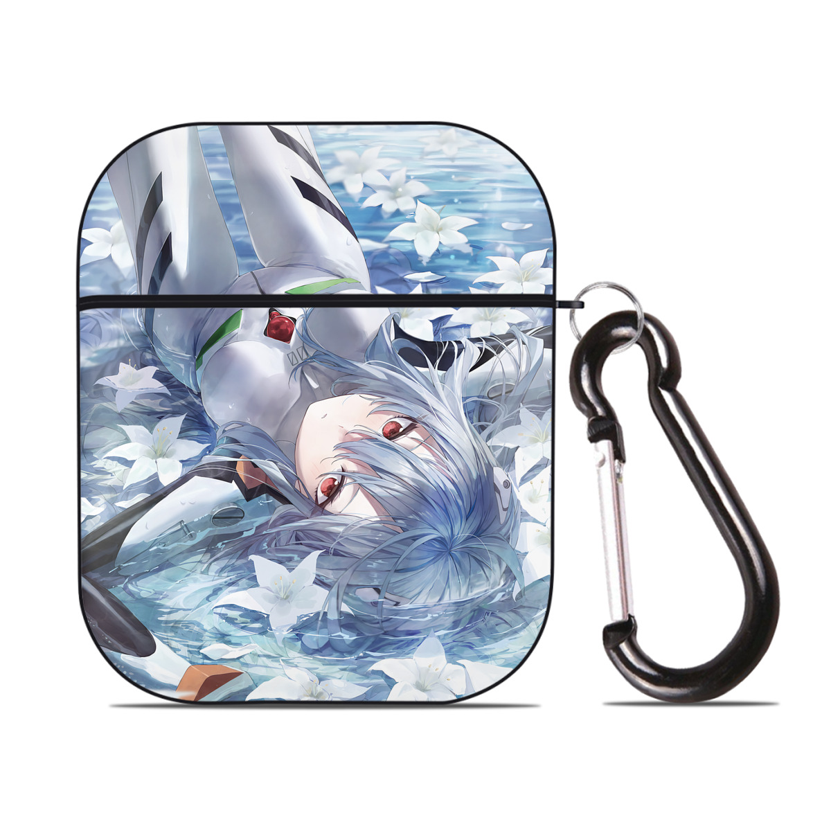 （画像用） EVA 新世紀エヴァンゲリオン AirPods 第2世代保護ケース ハードシェル ブラック 耐衝撃・防指紋・カラビナ付き