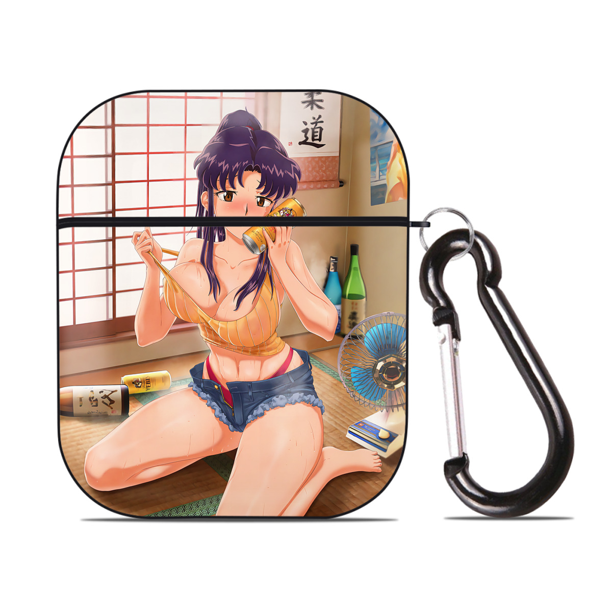 （画像用） EVA 新世紀エヴァンゲリオン AirPods 第2世代保護ケース ハードシェル ブラック 耐衝撃・防指紋・カラビナ付き