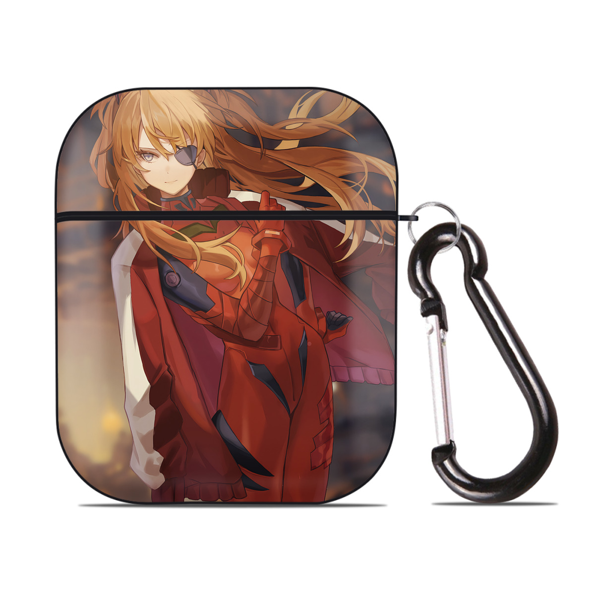 （画像用） EVA 新世紀エヴァンゲリオン AirPods 第2世代保護ケース ハードシェル ブラック 耐衝撃・防指紋・カラビナ付き