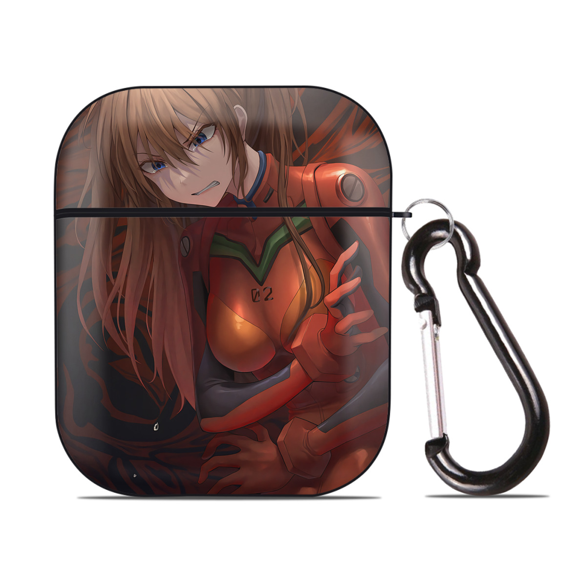 （画像用） EVA 新世紀エヴァンゲリオン AirPods 第2世代保護ケース ハードシェル ブラック 耐衝撃・防指紋・カラビナ付き