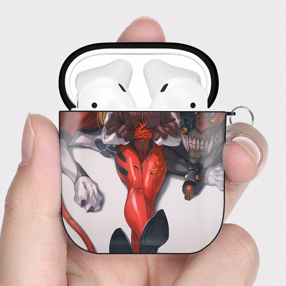 （画像用） EVA 新世紀エヴァンゲリオン AirPods 第2世代保護ケース ハードシェル ブラック 耐衝撃・防指紋・カラビナ付き