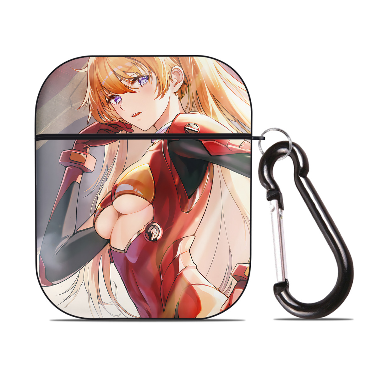 （画像用） EVA 新世紀エヴァンゲリオン AirPods 第2世代保護ケース ハードシェル ブラック 耐衝撃・防指紋・カラビナ付き