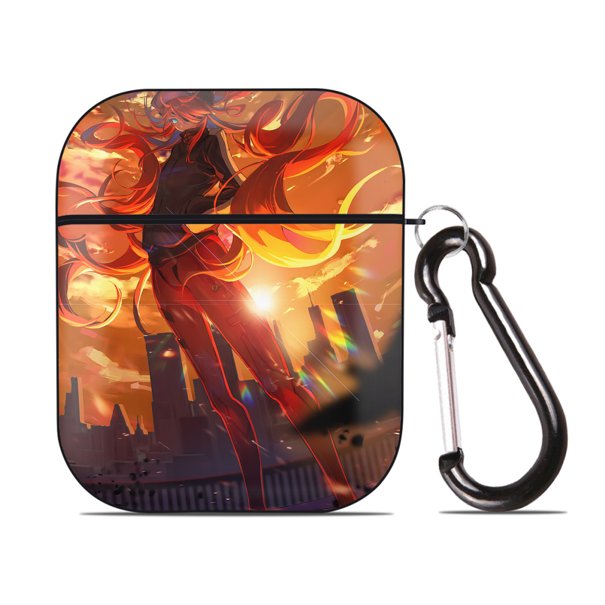 （画像用） EVA 新世紀エヴァンゲリオン AirPods 第2世代保護ケース ハードシェル ブラック 耐衝撃・防指紋・カラビナ付き