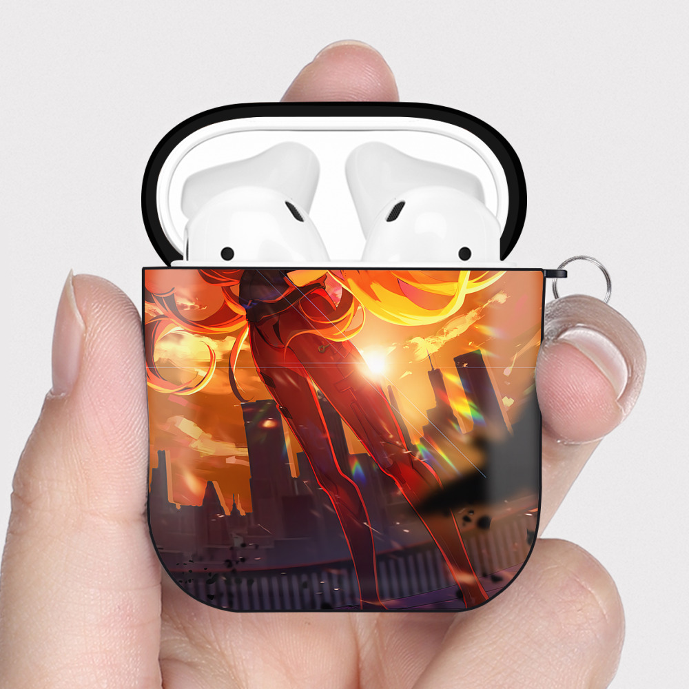 （画像用） EVA 新世紀エヴァンゲリオン AirPods 第2世代保護ケース ハードシェル ブラック 耐衝撃・防指紋・カラビナ付き