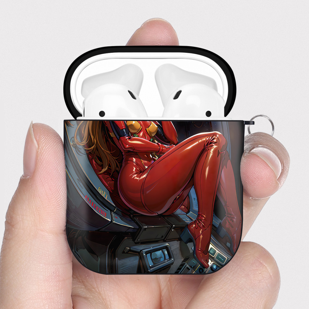 （画像用） EVA 新世紀エヴァンゲリオン AirPods 第2世代保護ケース ハードシェル ブラック 耐衝撃・防指紋・カラビナ付き