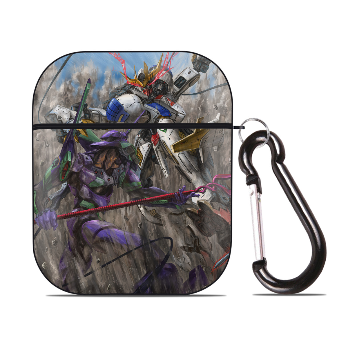 （画像用） EVA 新世紀エヴァンゲリオン AirPods 第2世代保護ケース ハードシェル ブラック 耐衝撃・防指紋・カラビナ付き