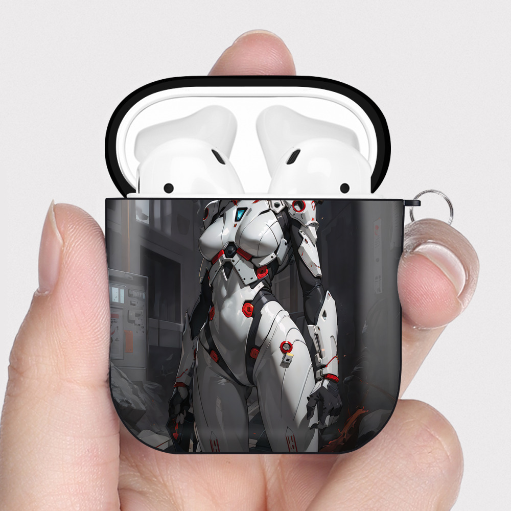 （画像用） EVA 新世紀エヴァンゲリオン AirPods 第2世代保護ケース ハードシェル ブラック 耐衝撃・防指紋・カラビナ付き