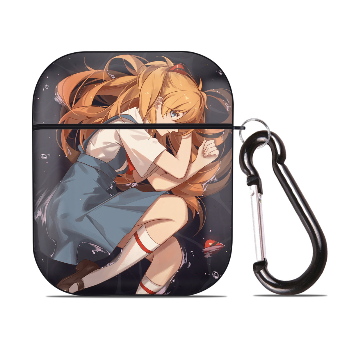 （画像用） EVA 新世紀エヴァンゲリオン AirPods 第2世代保護ケース ハードシェル ブラック 耐衝撃・防指紋・カラビナ付き