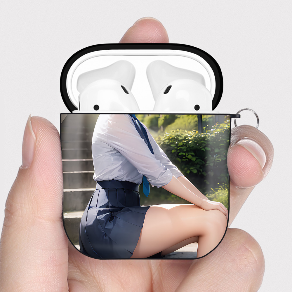 （画像用） EVA 新世紀エヴァンゲリオン AirPods 第2世代保護ケース ハードシェル ブラック 耐衝撃・防指紋・カラビナ付き