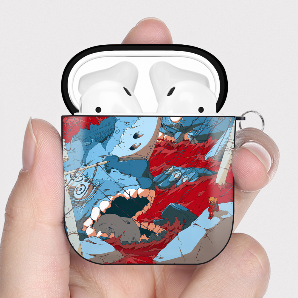 （画像用） EVA 新世紀エヴァンゲリオン AirPods 第2世代保護ケース ハードシェル ブラック 耐衝撃・防指紋・カラビナ付き