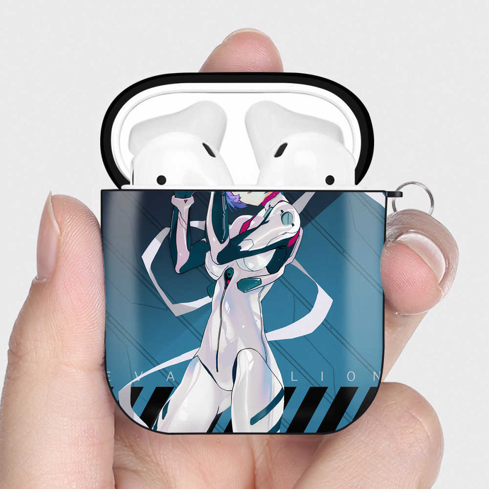 （画像用） EVA 新世紀エヴァンゲリオン AirPods 第2世代保護ケース ハードシェル ブラック 耐衝撃・防指紋・カラビナ付き