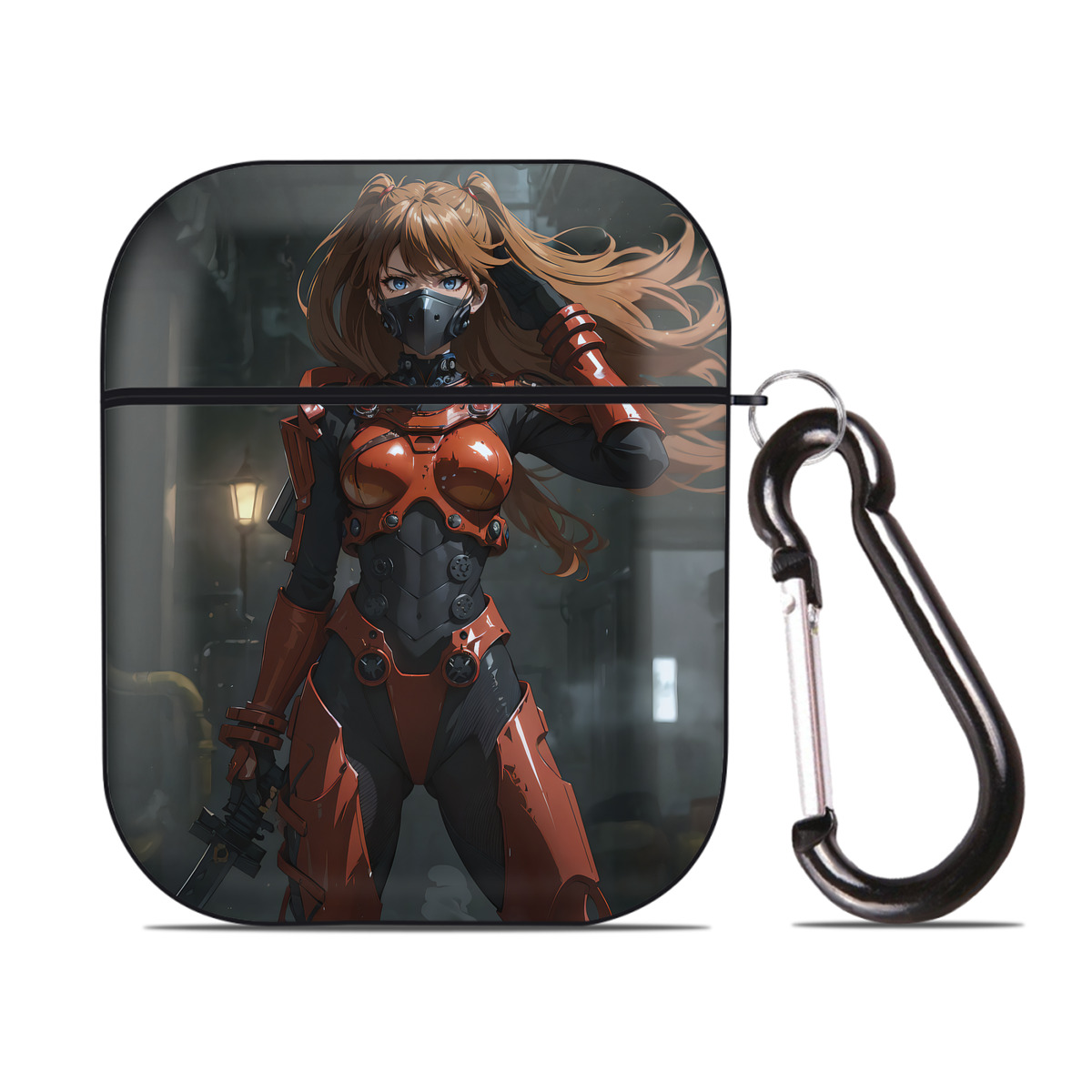 （画像用） EVA 新世紀エヴァンゲリオン AirPods 第2世代保護ケース ハードシェル ブラック 耐衝撃・防指紋・カラビナ付き