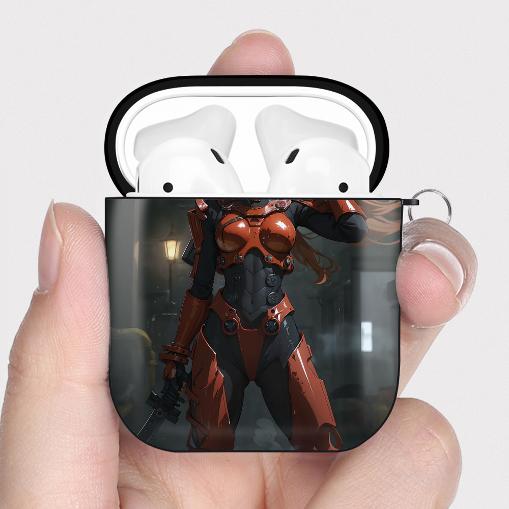 （画像用） EVA 新世紀エヴァンゲリオン AirPods 第2世代保護ケース ハードシェル ブラック 耐衝撃・防指紋・カラビナ付き