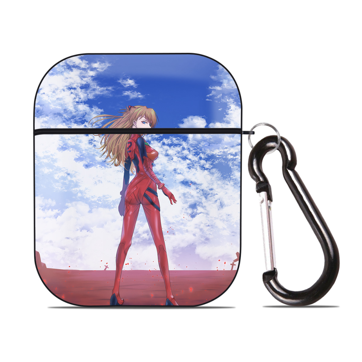 （画像用） EVA 新世紀エヴァンゲリオン AirPods 第2世代保護ケース ハードシェル ブラック 耐衝撃・防指紋・カラビナ付き