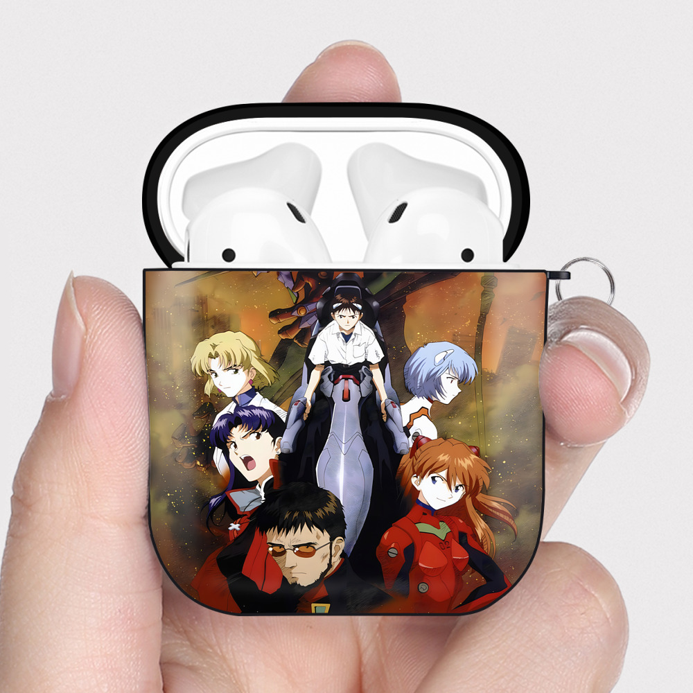 （画像用） EVA 新世紀エヴァンゲリオン AirPods 第2世代保護ケース ハードシェル ブラック 耐衝撃・防指紋・カラビナ付き